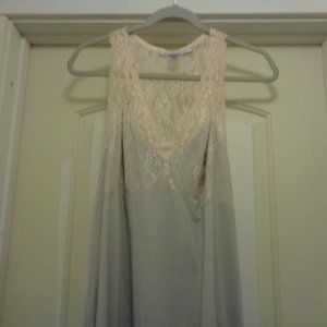 LOVELY IN CREAM LACE & GREY DONATELLA NIGHTGOWN X L